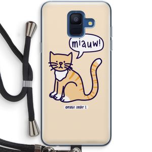 Miauw: Samsung Galaxy A6 (2018) Transparant Hoesje met koord