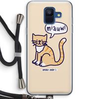 Miauw: Samsung Galaxy A6 (2018) Transparant Hoesje met koord
