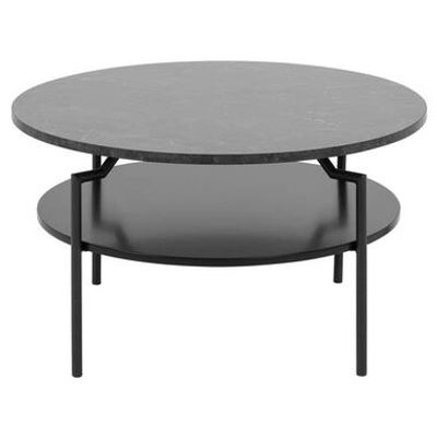 Salontafel Soto - zwart/marmerprint - 45x80 cm