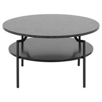 Salontafel Soto - zwart/marmerprint - 45x80 cm