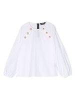 Balmain Kids blouse en coton à manches longues - Blanc - thumbnail