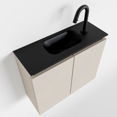 Toiletmeubel Mondiaz Ture | 60 cm | Meubelkleur Linen | Eden wastafel Urban Midden | 1 kraangat