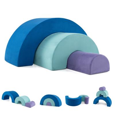 3-DELIG. Zachte Bouwstenen Schuimstenen om te Klimmen & Kruipen Klimboog Blauw