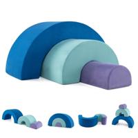 3-DELIG. Zachte Bouwstenen Schuimstenen om te Klimmen & Kruipen Klimboog Blauw