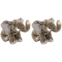 2x stuks pluche olifant knuffel 30 cm