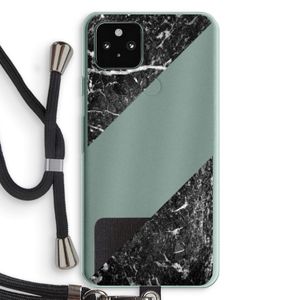 Zwart marmer: Pixel 5a 5G Transparant Hoesje met koord