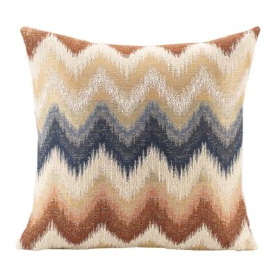 Leen Bakker - Sierkussen Ward - Off-white/bruin - 45x45 Cm - Polyester - Bruin#Multikleur#Wit#Blauw