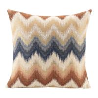 Leen Bakker - Sierkussen Ward - Off-white/bruin - 45x45 Cm - Polyester - Bruin#Multikleur#Wit#Blauw