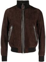 TOM FORD veste bomber en daim à fermeture zippée - Marron