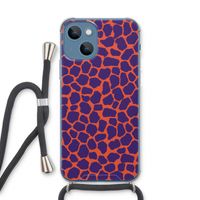Purple Giraffe: iPhone 13 Transparant Hoesje met koord