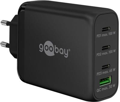 Goobay USB + 3x USB-C snellader 100w zwart - 9550198