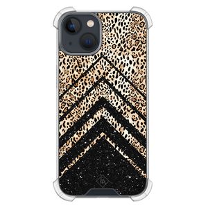 iPhone 13 mini shockproof hoesje - Chevron luipaard