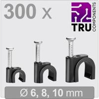 TRU COMPONENTS T24CA130 Spijkerclip TC-13448472 Bundel-Ø (bereik) 3 tot 10 mm Zwart 300 stuk(s)