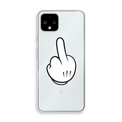 Middle finger white: Pixel 4 Transparant Hoesje