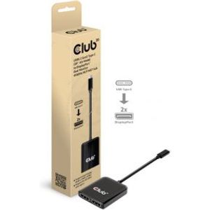CLUB3D USB3.2 Gen2 Type-C(DP Alt-Mode) to DisplayPort Dual Monitor 4K60Hz M/F MST hub