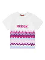 Missoni Kids t-shirt en coton à imprimé zig-zag - Blanc