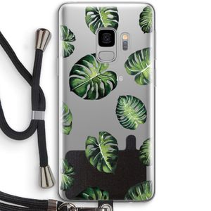 Tropische bladeren: Samsung Galaxy S9 Transparant Hoesje met koord