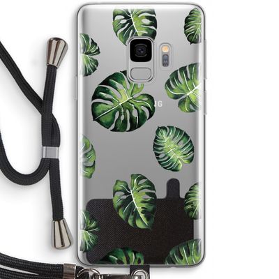Tropische bladeren: Samsung Galaxy S9 Transparant Hoesje met koord