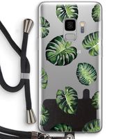 Tropische bladeren: Samsung Galaxy S9 Transparant Hoesje met koord