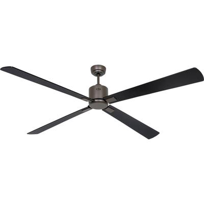 CasaFan ECO NEO III 180-4 BZ-SW/TK WiFi Flügel Schwarz/Teak Plafondventilator 28 W (Ø x h) 180 cm x 360 mm Brons Met afstandsbediening, Timer, Met wintermodus,