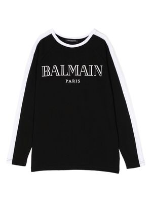 Balmain Kids t-shirt à logo imprimé - Noir