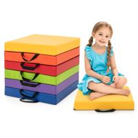 6-delige set Kinder Vierkante Zitkussens met Handvat en Rits Vloerkussens Stoel Kussens 40 x 40 cm