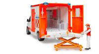 bruder MB Sprinter ambulance met chauffeur modelvoertuig - thumbnail