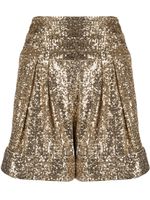 Balmain short brodé de sequins à taille haute - Jaune