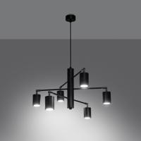 Minimalistische zwarte Kroonluchter LEMMI 6