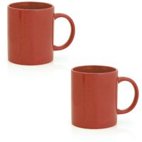 6x Drinkbekers/mokken rood 370 ml