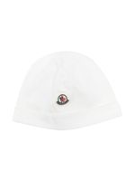 Moncler Enfant bonnet à patch logo - Blanc - thumbnail