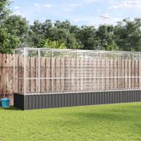Volière met verlengstuk 1042,5x107x212 m staal zilverkleurig