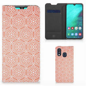 Samsung Galaxy A40 Hoesje met Magneet Pattern Orange