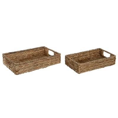Set van trays Home ESPRIT Natuurlijk Tropisch 40 x 26 x 9 cm (2 Stuks)