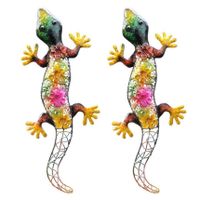 3x stuks grote metalen salamander gekleurd 42 x 17 cm tuin decoratie - thumbnail