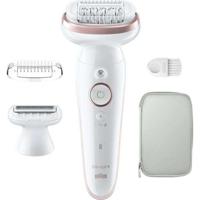 Elektrische epilator - BRAUN - Silk-épil 9 - Gemakkelijk ontharen - Langdurig zachte huid - 9-030 - Wit / Roze
