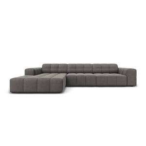 Cosmopolitan Design Chicago Hoekbank met Chaise Longue Links - Velvet - Grijs