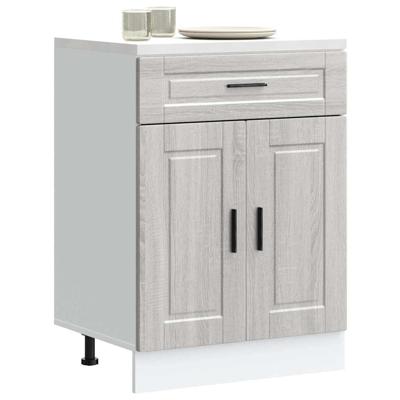 Keuken onderkast "Porto" bewerkt hout grijs sonoma eiken