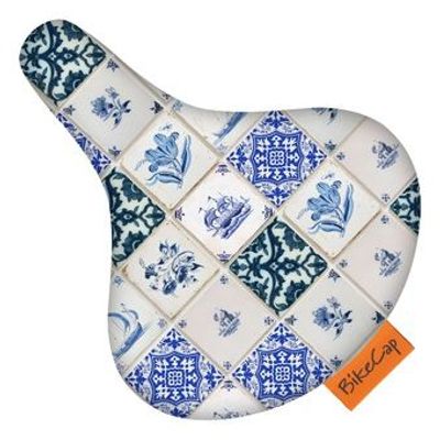 Bikecap Zadeldek Delft Blue Tiles Bikecap Zadeldek Delft Blue Tiles