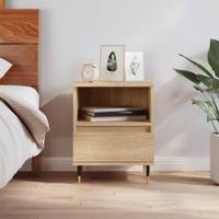Nachtkastje 40x35x50 cm bewerkt hout sonoma eikenkleurig