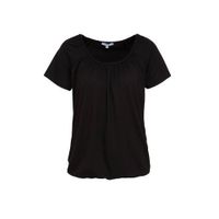 Yest basic top Yona met plooien zwart - thumbnail