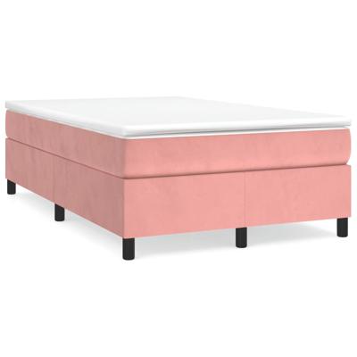 Boxspring met matras fluweel roze 120x190 cm