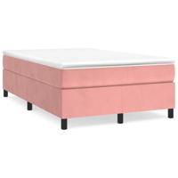 Boxspring met matras fluweel roze 120x190 cm