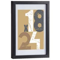 Houten fotolijst - zwart - 21 x 30 cm - fotolijstje - met passe-partout - decoratie