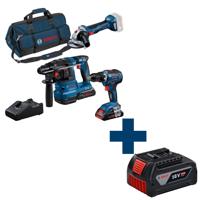 Bosch Professional Accu Combiset 3-deldig 18V GSR+GWS+GBH in Gereedschapstas - 0615A50035