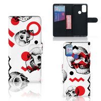 Telefoonhoesje met Naam Alcatel 1S (2021) Skull Red