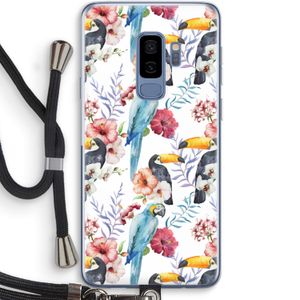 Bloemen tukan: Samsung Galaxy S9 Plus Transparant Hoesje met koord