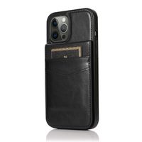 iPhone SE 2020 hoesje - Backcover - Pasjeshouder - Portemonnee - Kunstleer - Zwart - thumbnail