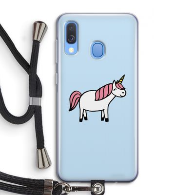Eenhoorn: Samsung Galaxy A40 Transparant Hoesje met koord
