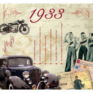 Verjaardag CD-kaart met jaartal 1933   -
